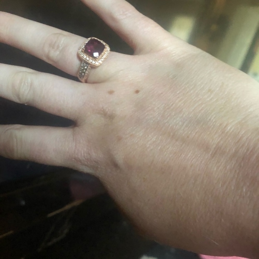 14 K Levian Garnet, Chocolate Diamond and diamond ring. Mdeal. 🎆 Last reduction